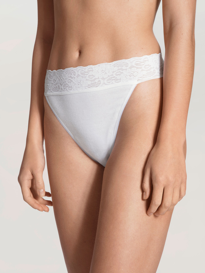 Calida Iconics Tanga Unterwäsche Damen Weiss | 36908-YCIB