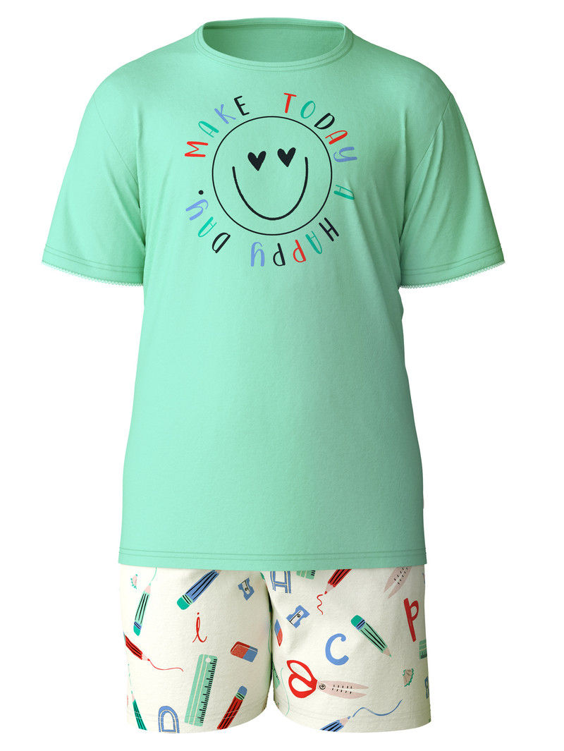 Calida Kids Abc Short Pyjama Pyjama Kinder Grün | 24367-ZACQ