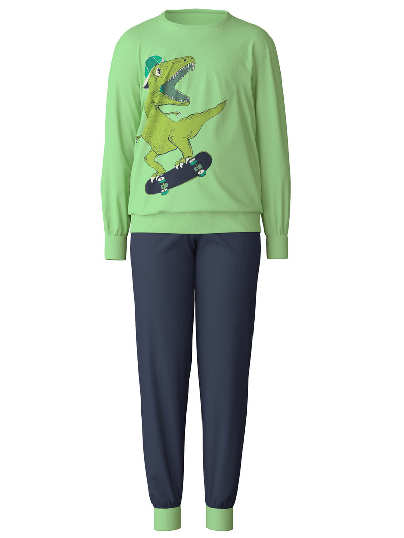 Calida Kids Dino Pyjama With Cuff Pyjama Kinder Grün | 24065-VEOS