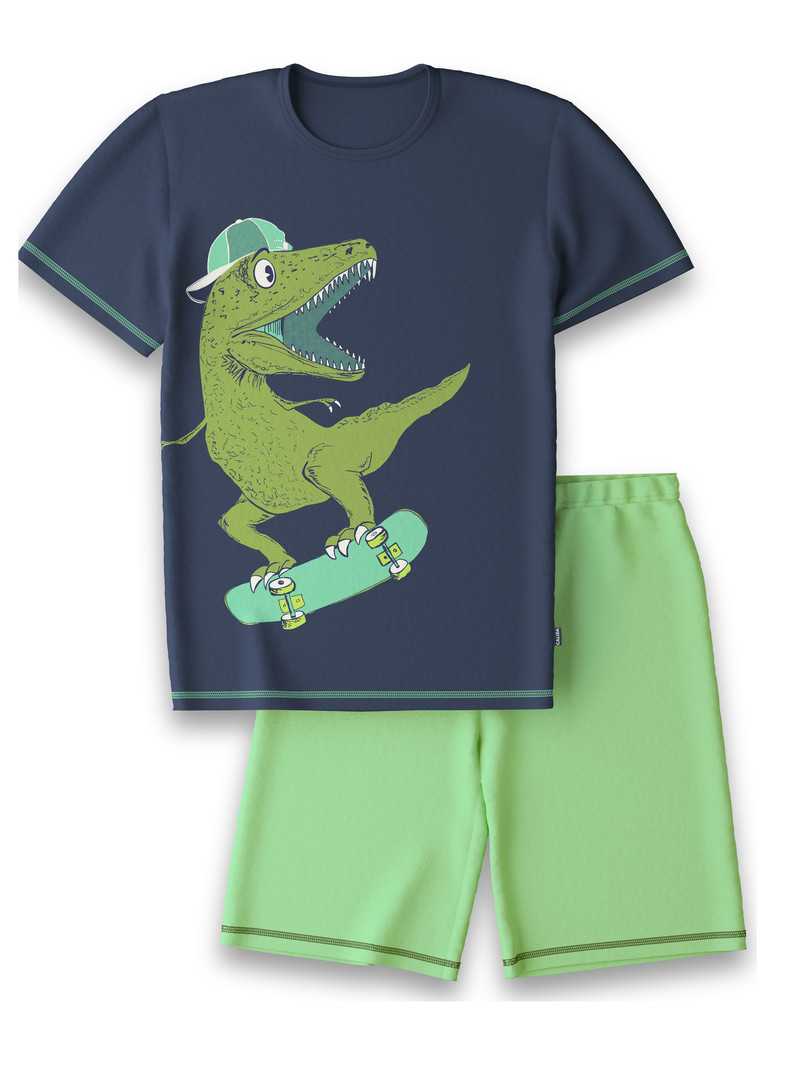 Calida Kids Dino Short Pyjama Pyjama Kinder Blau | 90527-WUSK