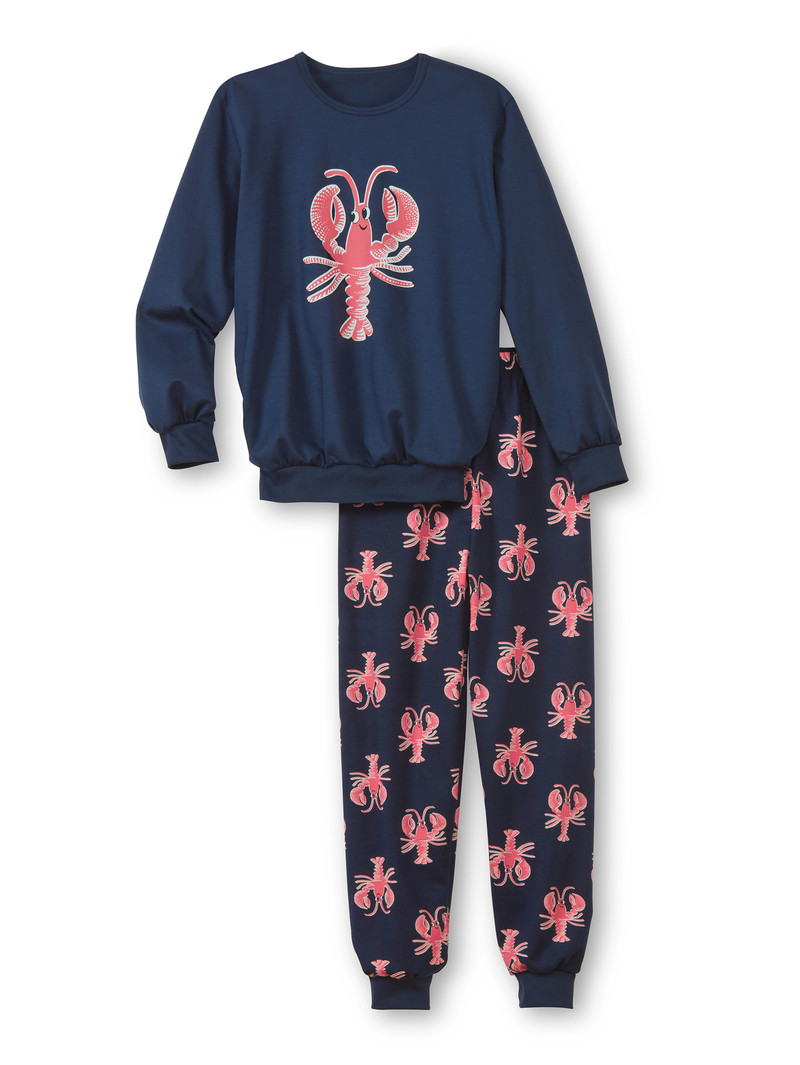 Calida Kids Lobster Pyjama With Cuff Pyjama Kinder Blau | 31947-LXFW