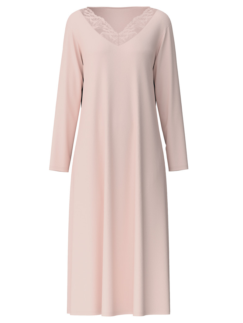 Calida Lace Nights Long-sleeved Nightdress, Length 125 Cm Nachtwäsche Damen Rosa | 48057-QSLG