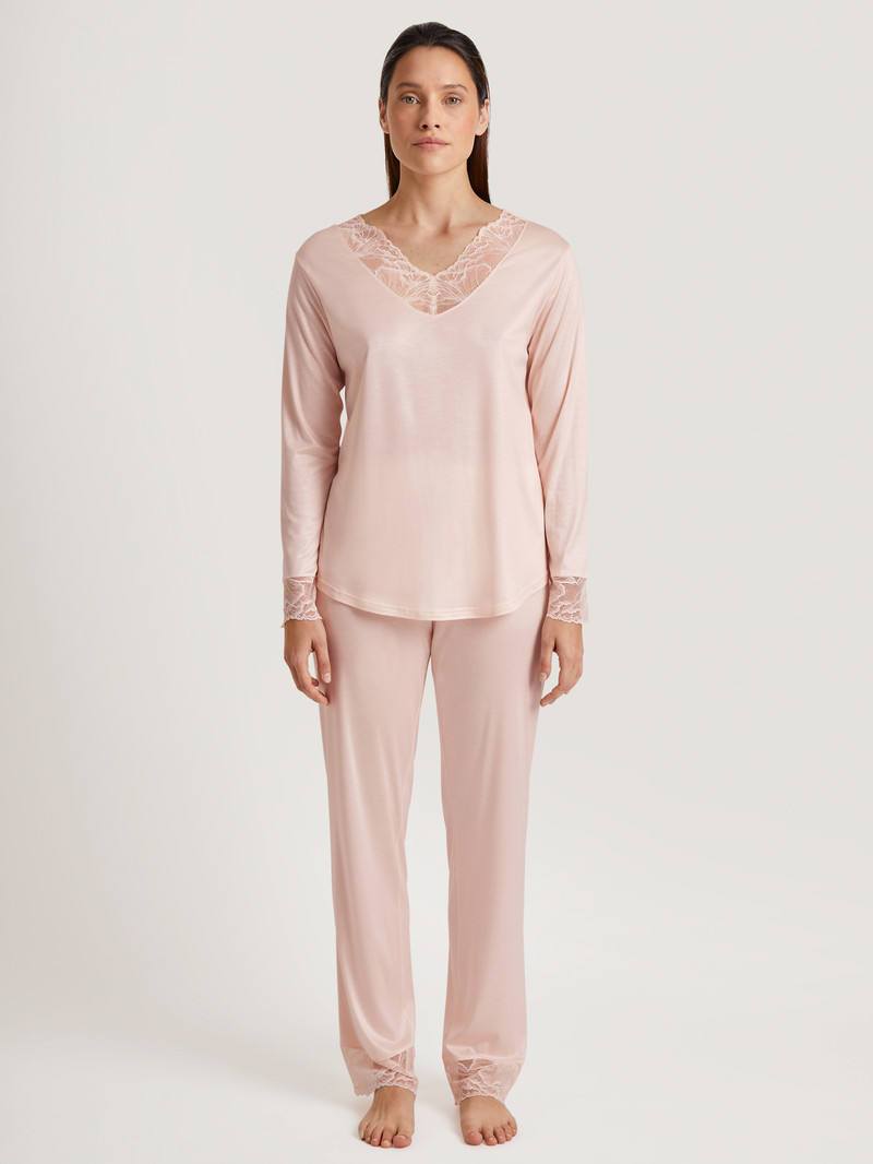 Calida Lace Nights Pyjama Nachtwäsche Damen Rosa | 16730-JVGZ