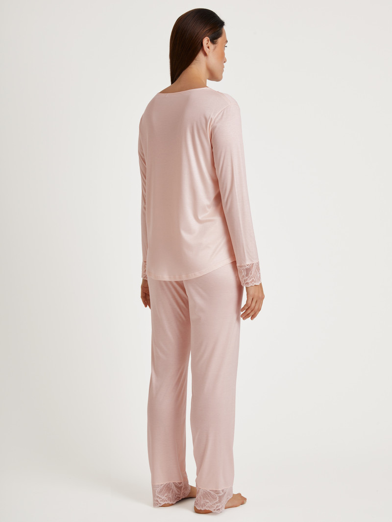 Calida Lace Nights Pyjama Nachtwäsche Damen Rosa | 16730-JVGZ