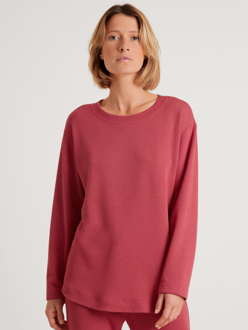 Calida Lounge Butterfly Sweater Long-sleeve Loungewear Damen Rot | 54068-UMQA