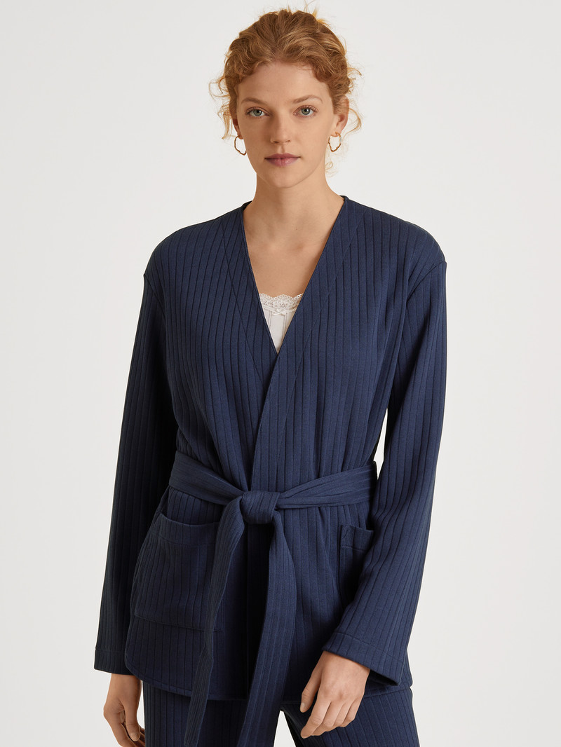 Calida Lounge Harmony Jacket Loungewear Damen Dunkelblau | 28014-NBEP