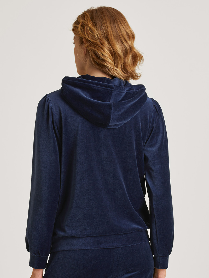 Calida Lounge Space Sweatshirt With Hood Loungewear Damen Dunkelblau | 85173-CVDW