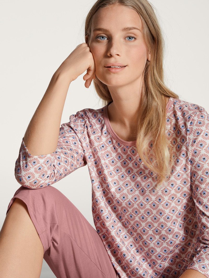 Calida Lovely Nights 3/4 Pyjama Nachtwäsche Damen Rosa | 31674-QCMZ