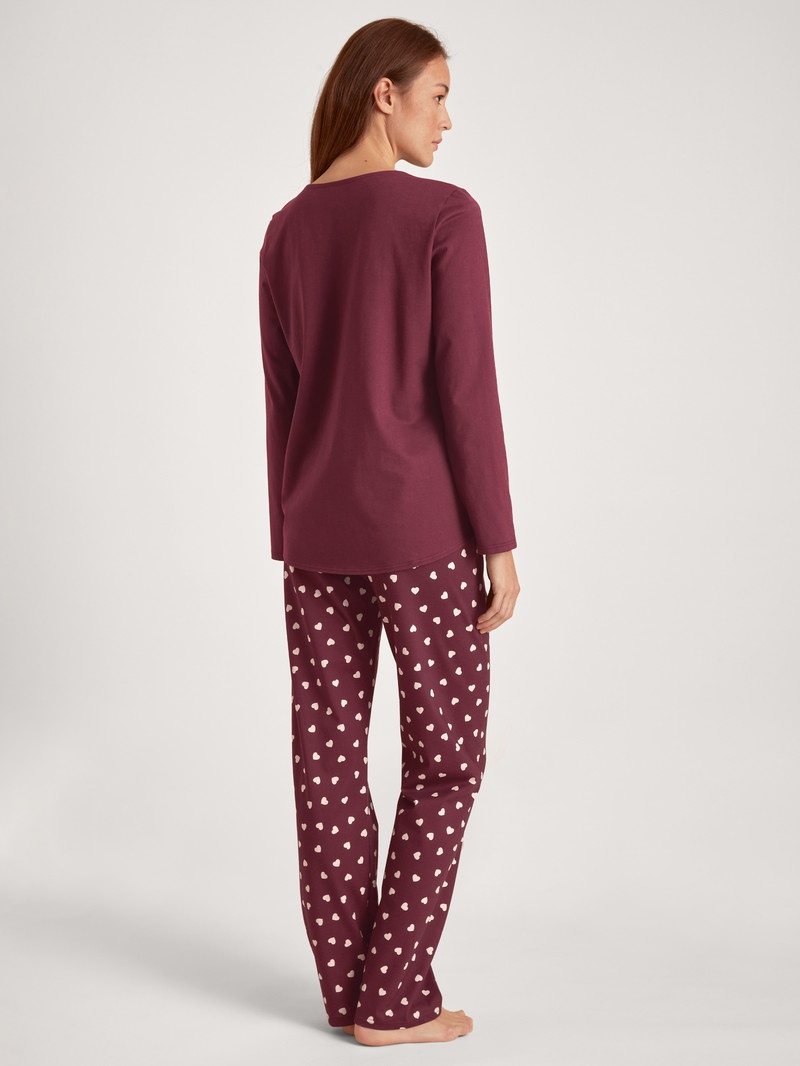 Calida Lovely Nights Pyjama Nachtwäsche Damen Rot | 92073-QNAT