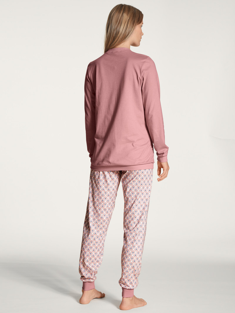 Calida Lovely Nights Pyjama With Cuff Nachtwäsche Damen Rosa | 16093-KSZC