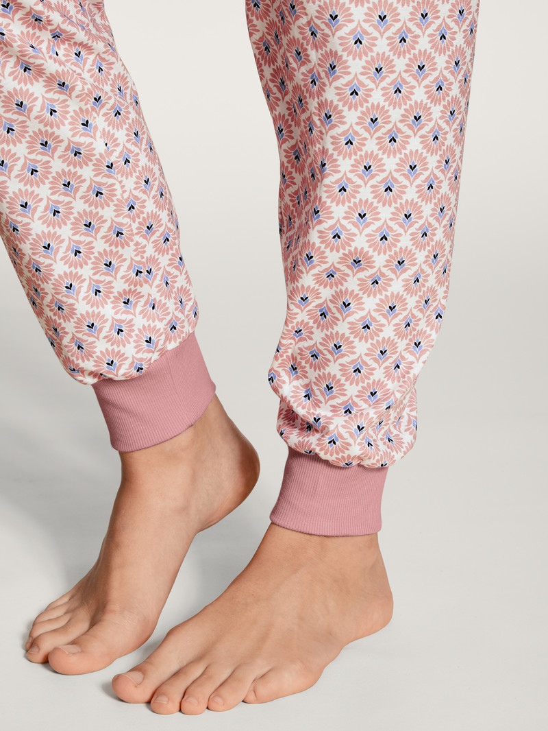 Calida Lovely Nights Pyjama With Cuff Nachtwäsche Damen Rosa | 16093-KSZC