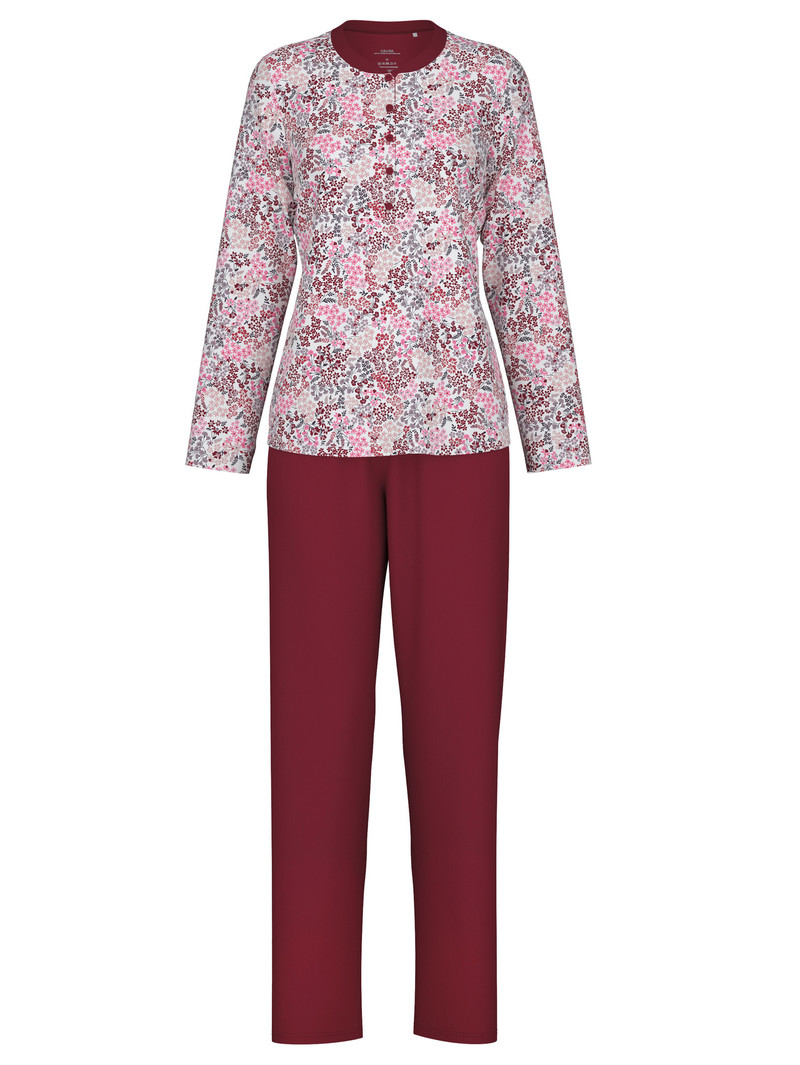 Calida Midnight Flowers Pyjama Nachtwäsche Damen Rot | 17492-REGF