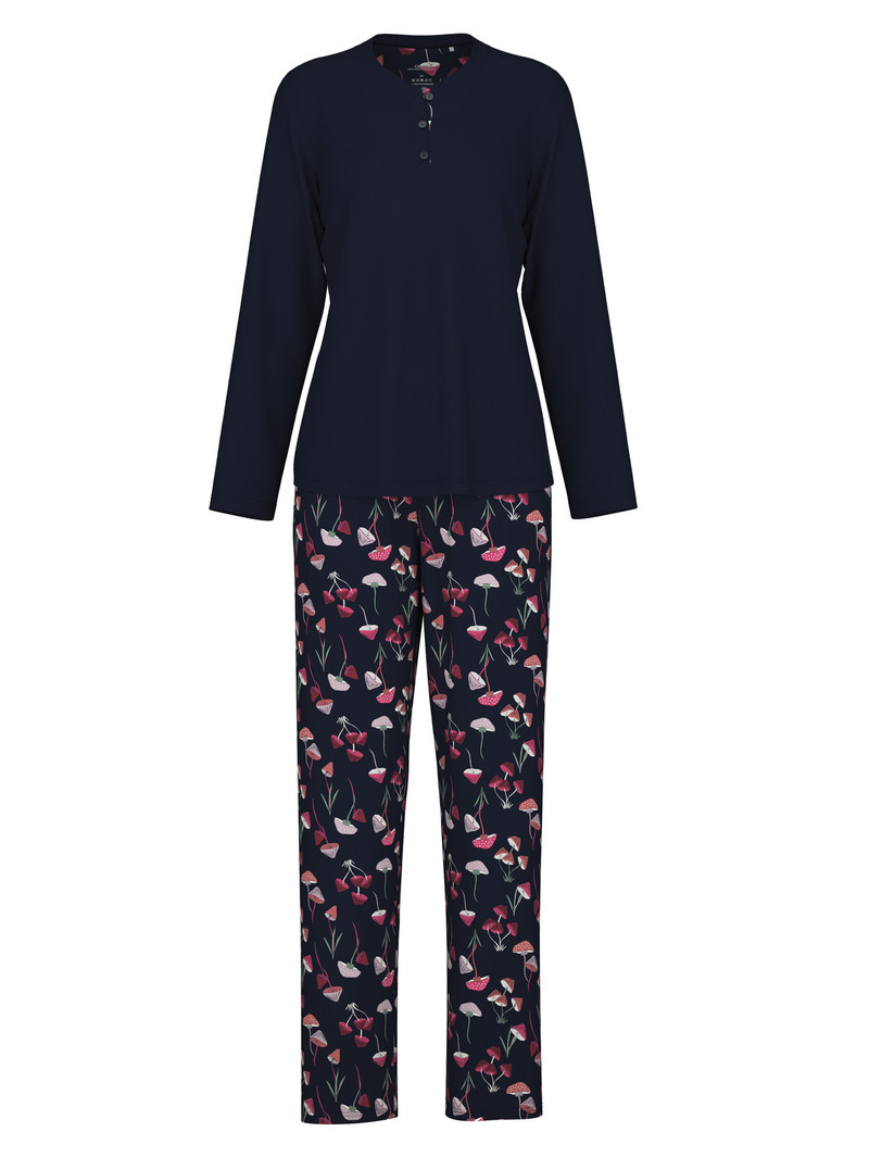 Calida Midnight Mushrooms Pyjama Nachtwäsche Damen Dunkelblau | 49301-WFRQ