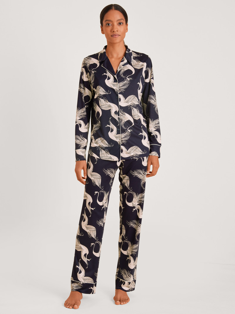 Calida Moonlight Dreams Pyjama Nachtwäsche Damen Blau | 45169-YLZS