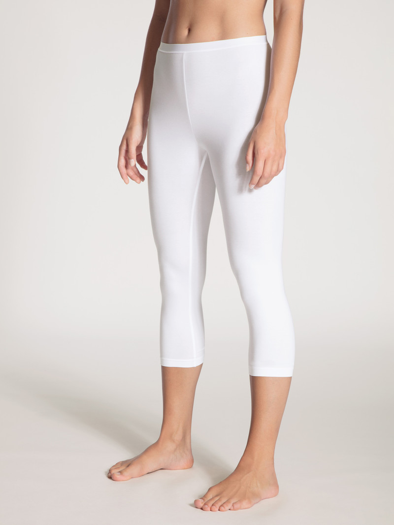 Calida Natural Comfort 3/4 Leggings Loungewear Damen Weiss | 16523-UBAT