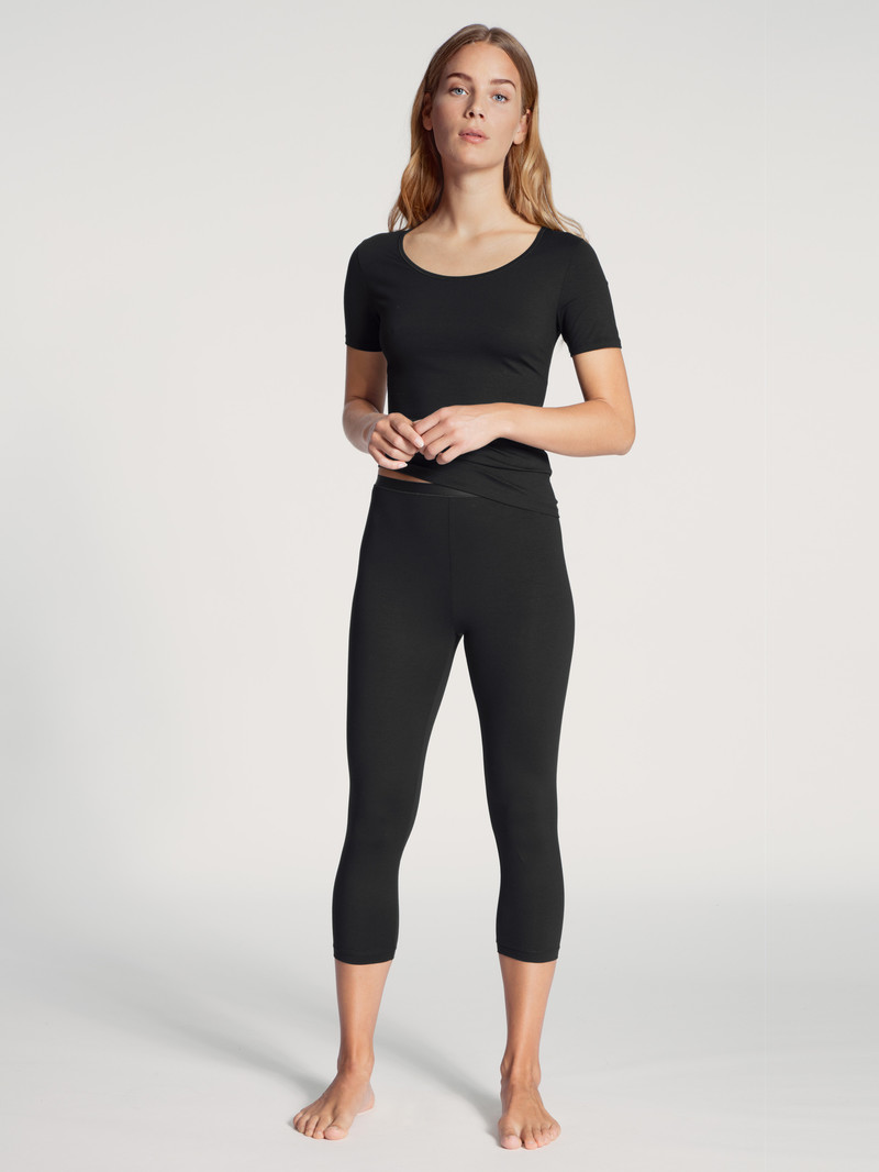 Calida Natural Comfort 3/4 Leggings Loungewear Damen Schwarz | 21396-KYCD