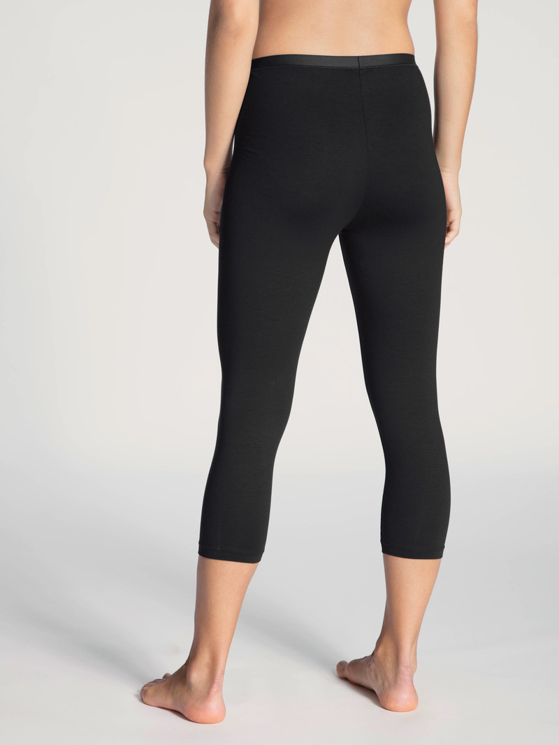 Calida Natural Comfort 3/4 Leggings Unterwäsche Damen Schwarz | 02493-ZSXR