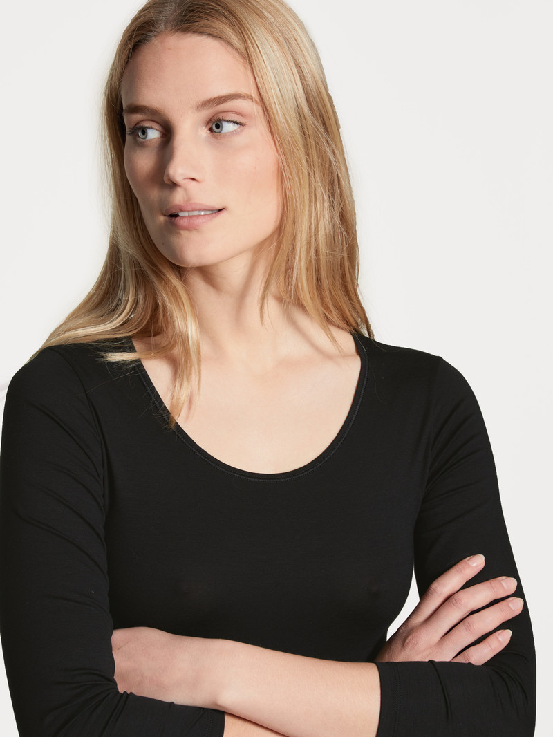 Calida Natural Comfort Bodysuit Unterwäsche Damen Schwarz | 32589-LJXC