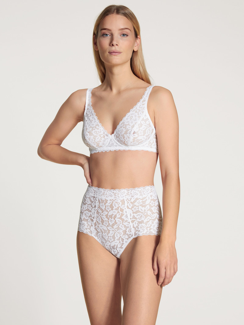 Calida Natural Comfort Lace Brief Unterwäsche Damen Weiss | 94058-NVHO