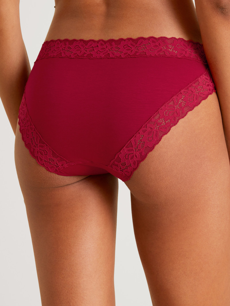 Calida Natural Comfort Lace Brief Unterwäsche Damen Rot | 28415-HIZJ