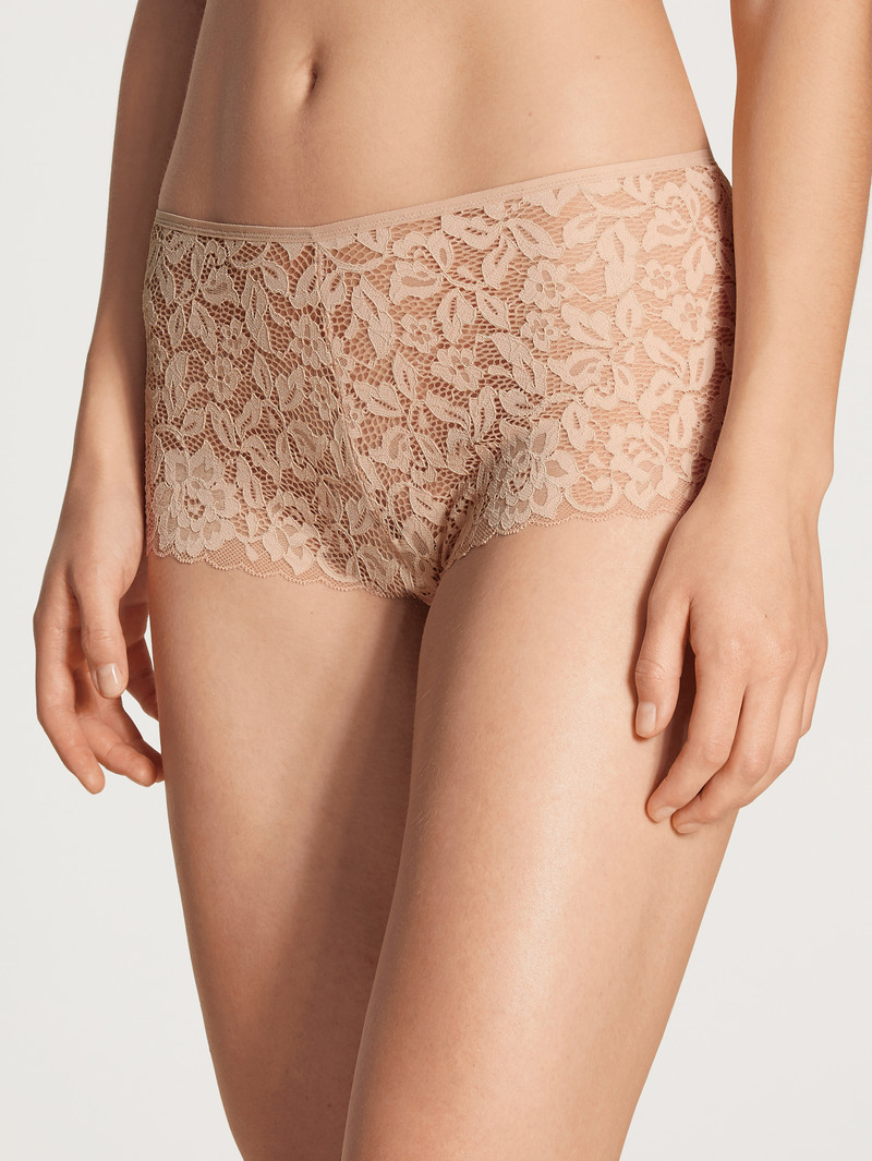 Calida Natural Comfort Lace Shorty Regular Cut Unterwäsche Damen Rosa | 75182-IPAZ