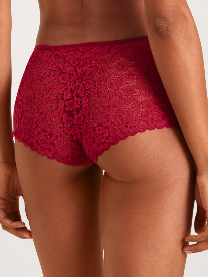 Calida Natural Comfort Lace Shorty Regular Cut Unterwäsche Damen Rot | 51079-LYME