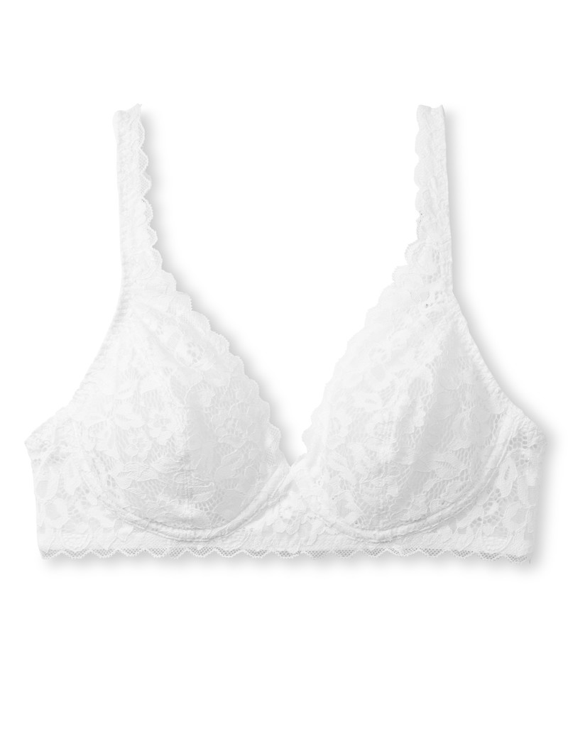 Calida Natural Comfort Lace Soft Non-wired Bra Unterwäsche Damen Weiss | 94571-GZUE