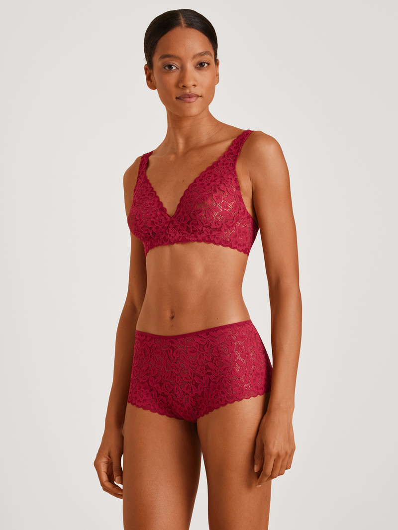 Calida Natural Comfort Lace Soft Non-wired Bra Unterwäsche Damen Rot | 84723-EYUB