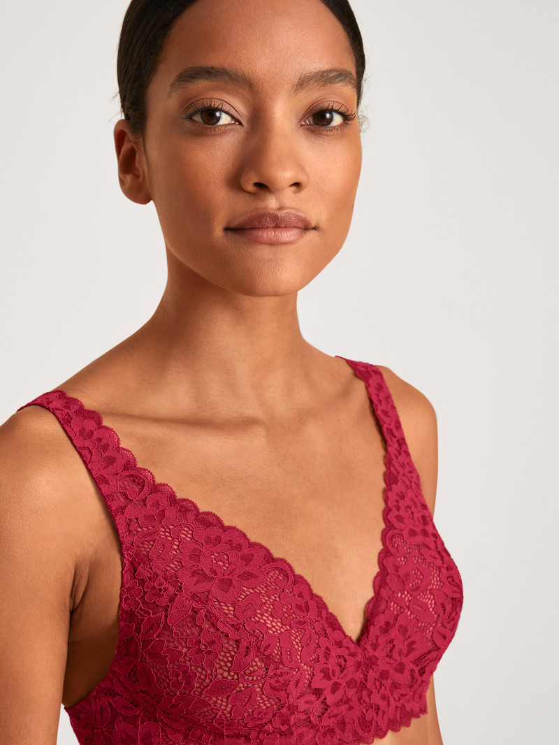 Calida Natural Comfort Lace Soft Non-wired Bra Unterwäsche Damen Rot | 84723-EYUB