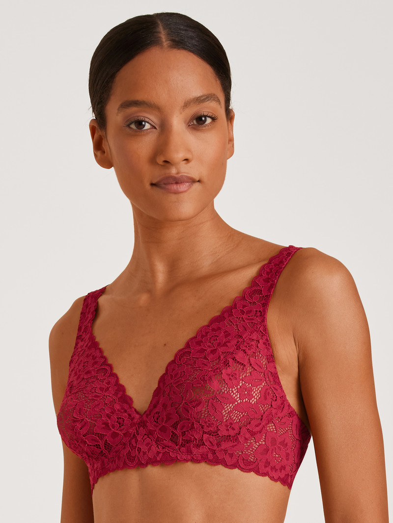 Calida Natural Comfort Lace Soft Non-wired Bra Unterwäsche Damen Rot | 84723-EYUB