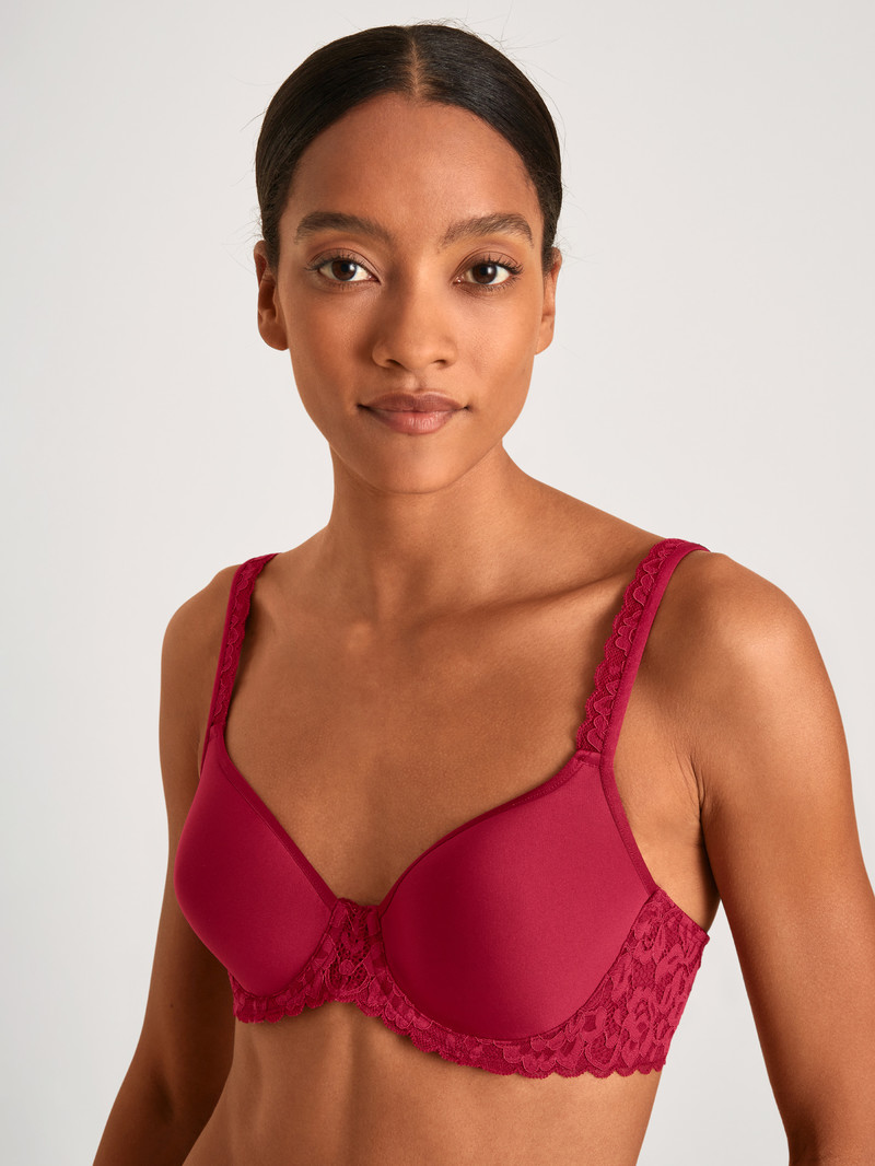 Calida Natural Comfort Lace Spacer Bra Unterwäsche Damen Rot | 71205-HONM