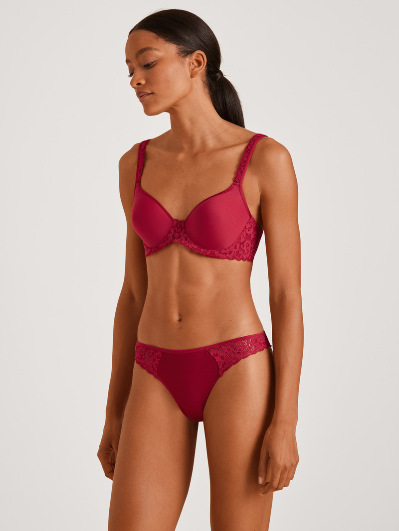 Calida Natural Comfort Lace Spacer Bra Unterwäsche Damen Rot | 71205-HONM