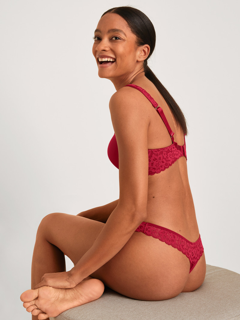 Calida Natural Comfort Lace Spacer Bra Unterwäsche Damen Rot | 71205-HONM