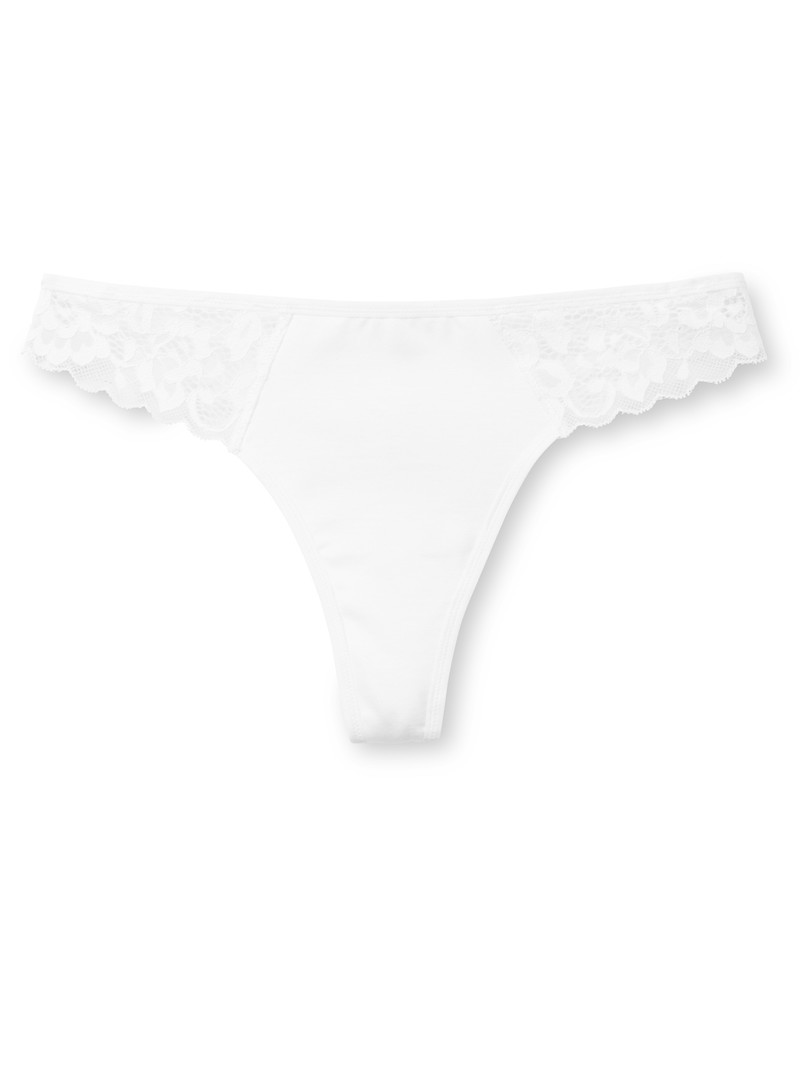 Calida Natural Comfort Lace String Unterwäsche Damen Weiss | 39017-GOID