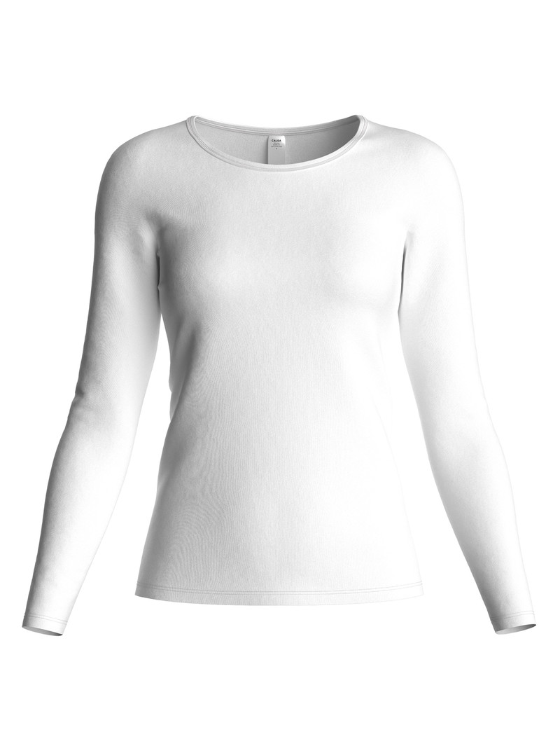 Calida Natural Comfort Shirt Long Sleeve Unterwäsche Damen Weiss | 21948-XATW