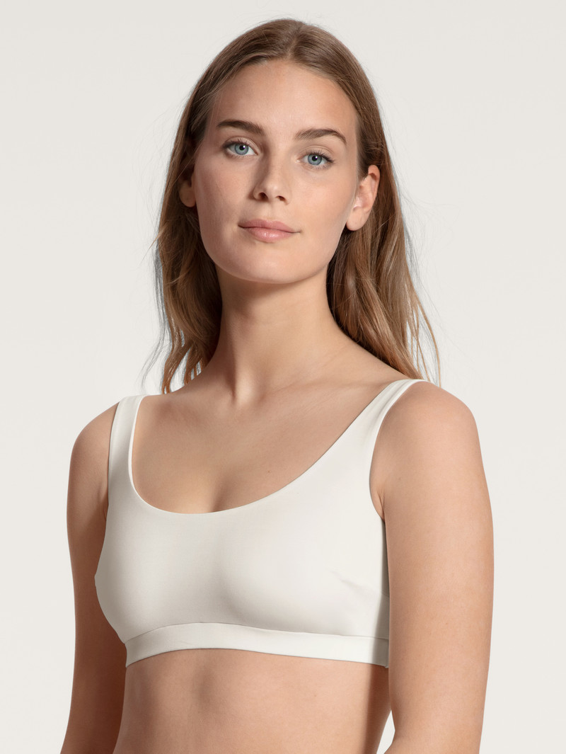 Calida Natural Skin Bustier, Cradle To Cradle Certified® Yoga Damen Weiß | 31276-UGEO