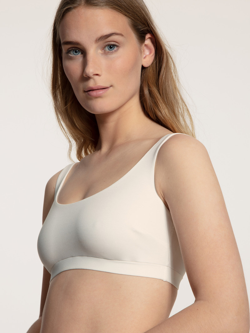 Calida Natural Skin Bustier, Cradle To Cradle Certified® Yoga Damen Weiß | 31276-UGEO