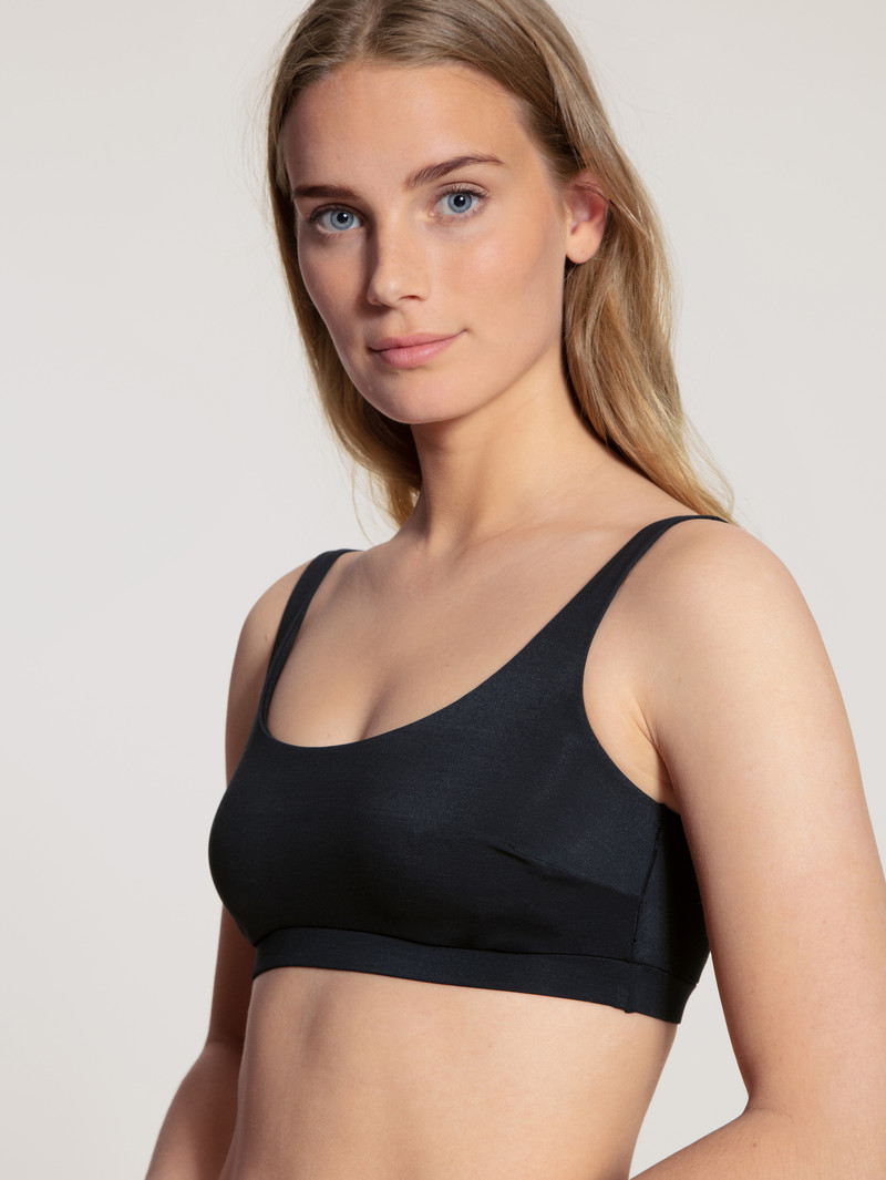 Calida Natural Skin Bustier, Cradle To Cradle Certified® Yoga Damen Schwarz | 25983-HKWQ