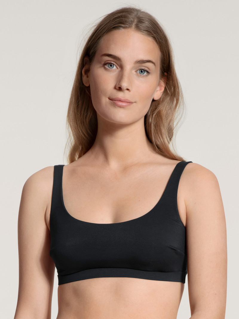 Calida Natural Skin Bustier, Cradle To Cradle Certified® Yoga Damen Schwarz | 25983-HKWQ