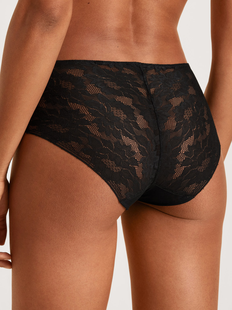 Calida Natural Skin Lace Brief, Cradle To Cradle Certified® Unterwäsche Damen Schwarz | 19475-LGWT