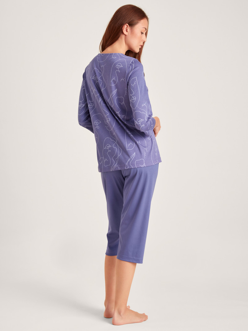 Calida Night Lovers 3/4 Pyjama Nachtwäsche Damen Lila | 28651-QWYU