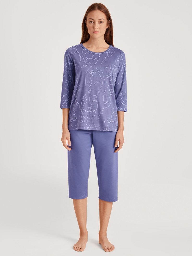 Calida Night Lovers 3/4 Pyjama Nachtwäsche Damen Lila | 28651-QWYU