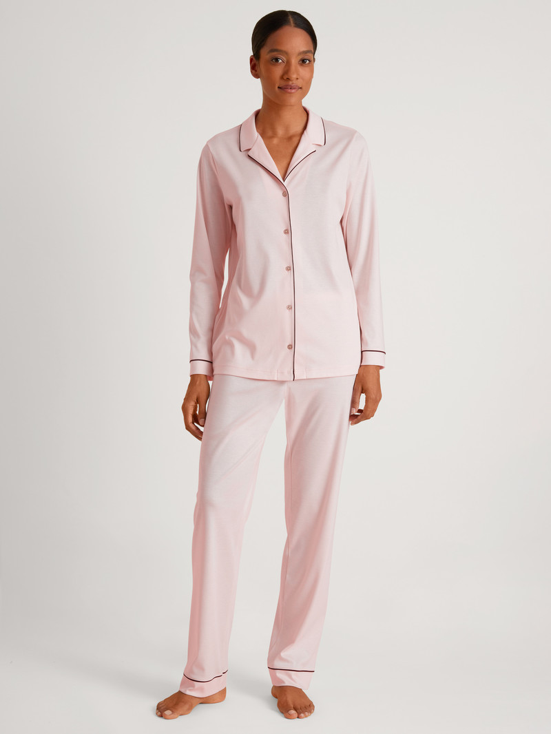 Calida Night Lovers Pyjama Buttoned Nachtwäsche Damen Pearl Blush | 29478-ZXFN