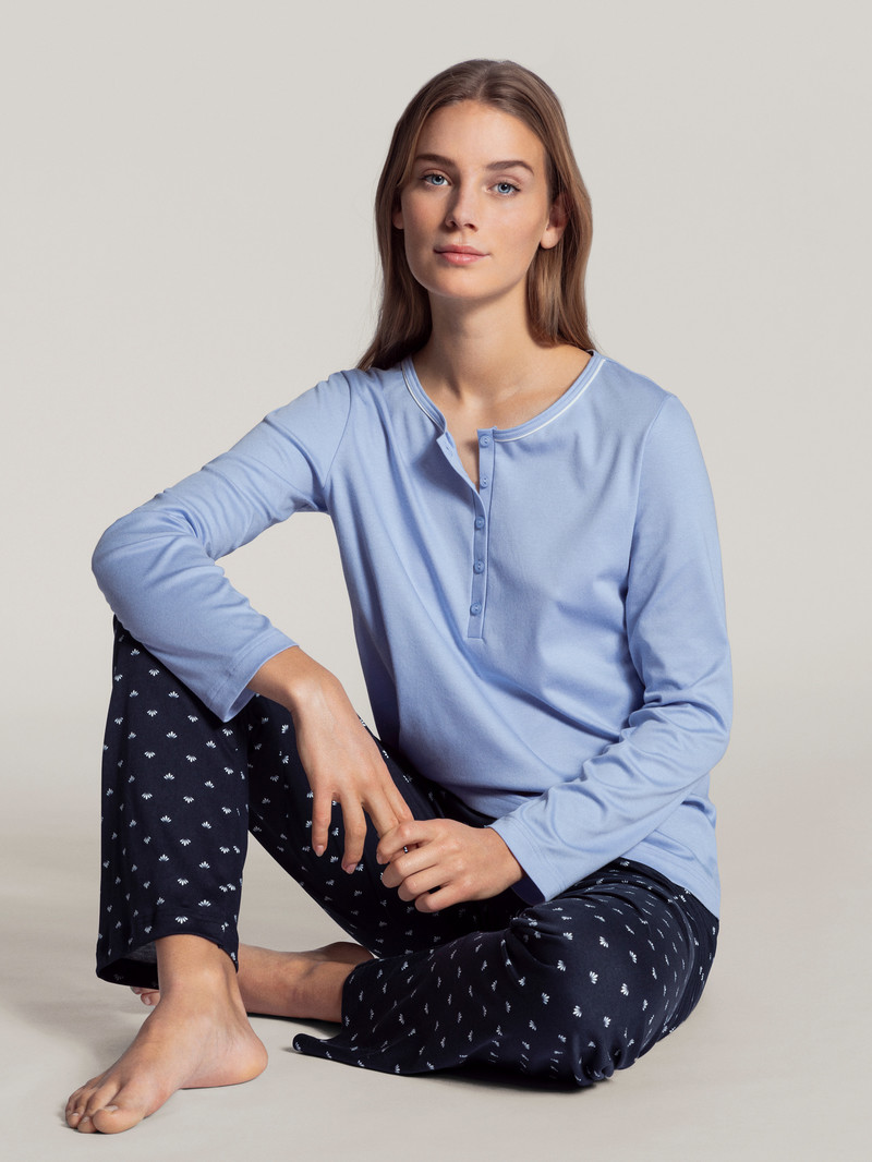 Calida Night Lovers Pyjama Nachtwäsche Damen Dunkelblau | 91065-WFSJ