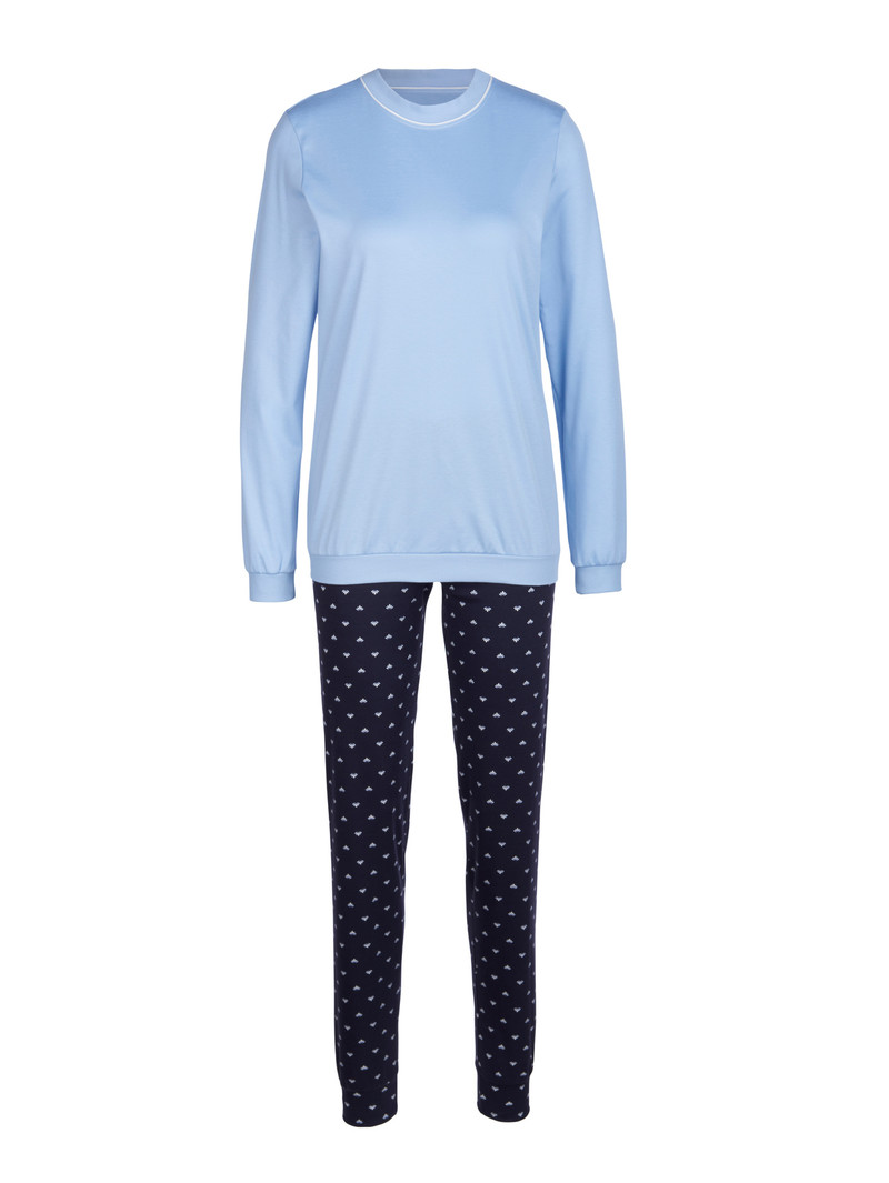 Calida Night Lovers Pyjama With Cuff Nachtwäsche Damen Dunkelblau | 28095-JCKU