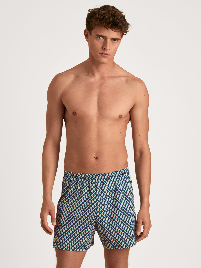 Calida Prints Boxer Shorts Unterwäsche Herren Blau | 70852-ODYP