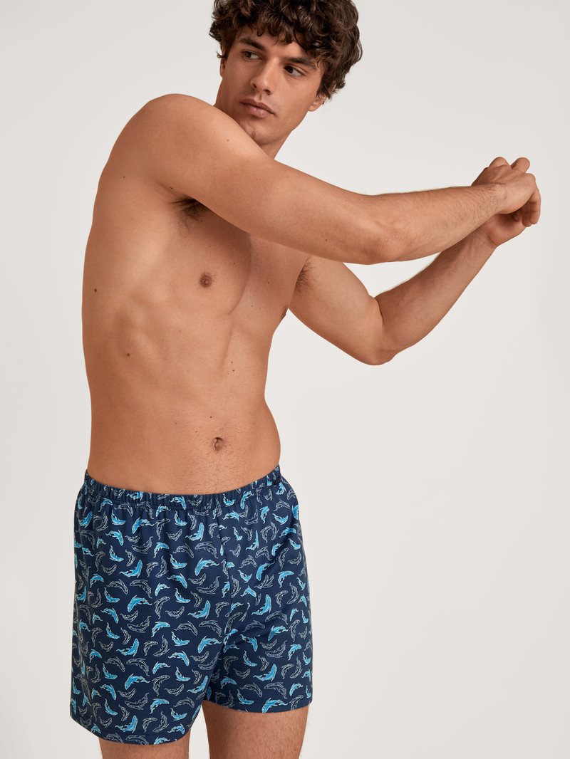 Calida Prints Boxer Shorts Unterwäsche Herren Blau | 90283-PGCU