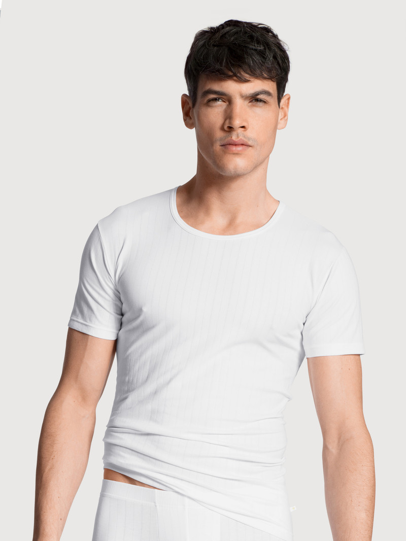 Calida Pure & Style T-shirt Unterwäsche Herren Weiss | 21765-LRFM