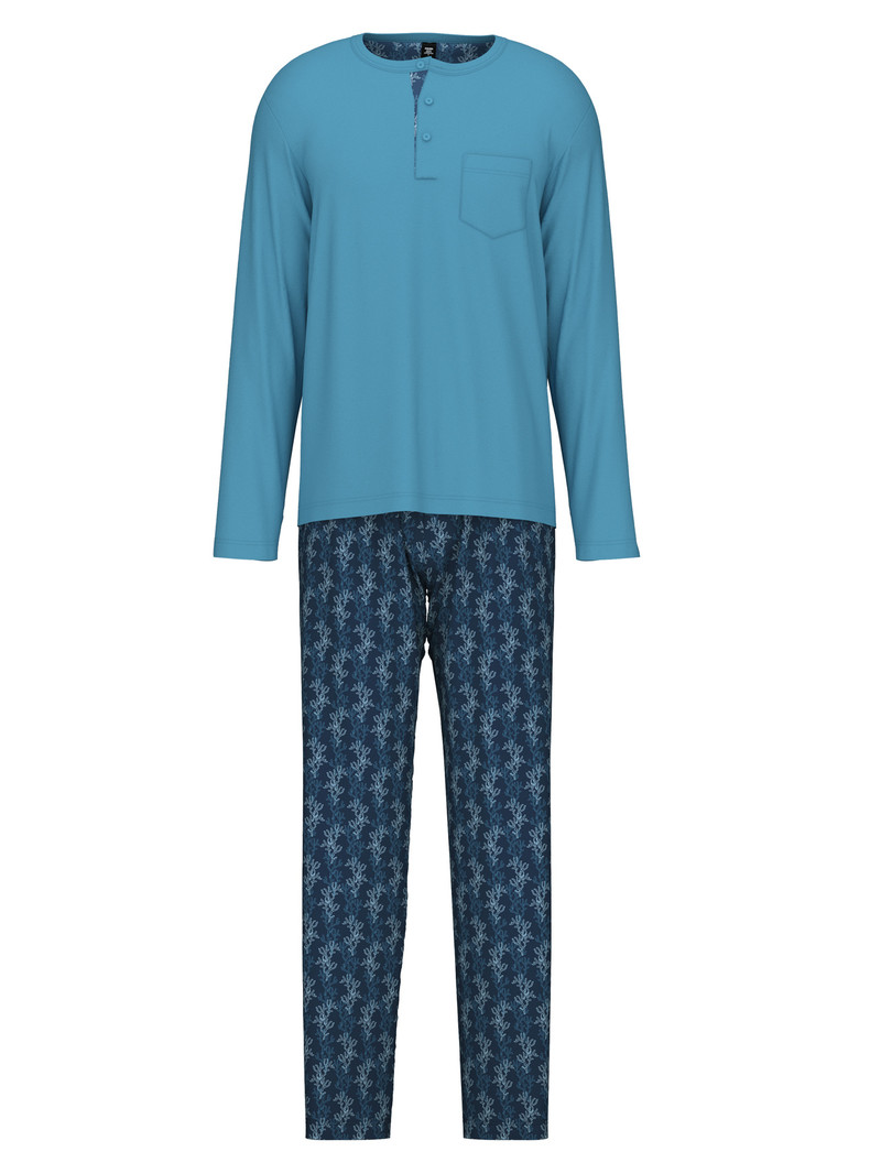 Calida Relax Choice 2 Pyjama Nachtwäsche Herren Blau | 15832-ZKDR