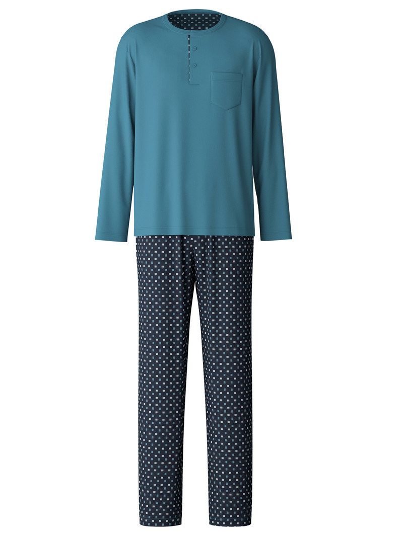 Calida Relax Choice 3 Pyjama Nachtwäsche Herren Blau | 42390-VAOL